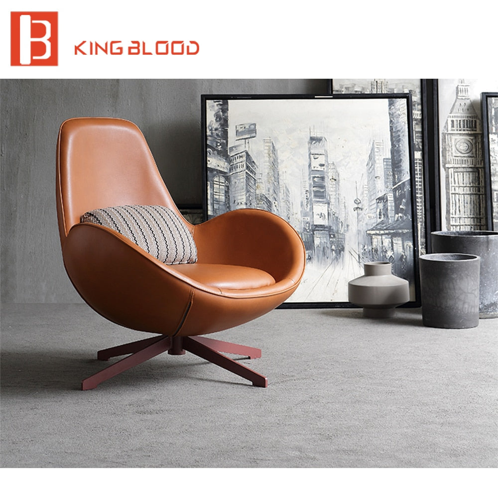 Modern Nordic Minimalist Leather Chair